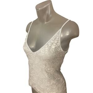 ANNE FONTAINE Serina Lace Cami Tank Top in Gray Size 3 M? STRETCHY LINED